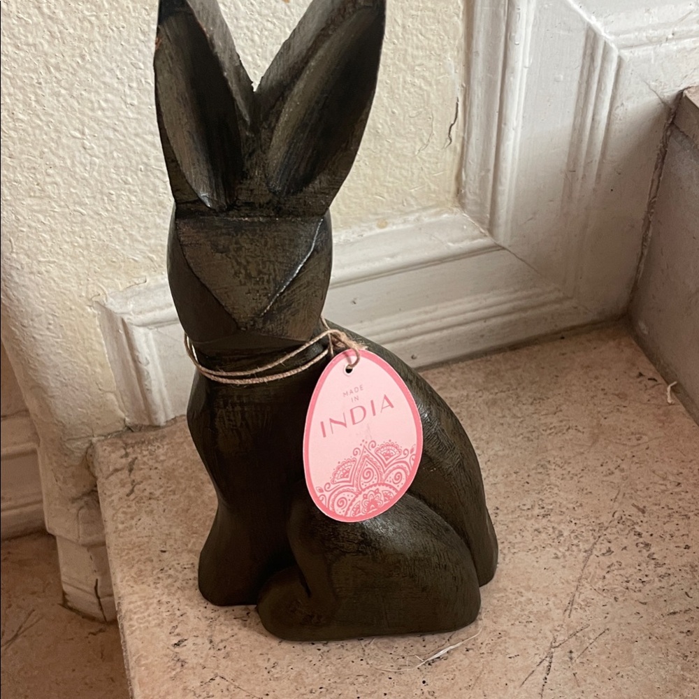 NWT Wooden Rabbit Figurine